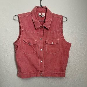 Crazy horse pearl snap cropped top